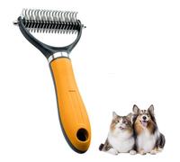 Undercoat Dog Brush, Undercoat Brush, Dematting Curry Comb, Undercoat Brush Cat with Double-Sided Teeth, Pet Grooming Brush, Cat Brush, Fur Brush, Dematting Brush for Knots (Orange)