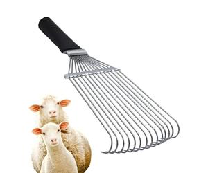Undercoat Grooming Rake - Undercoat Rake Back Scratcher - Steel Ergonomic Cashmere and Wool Brush for Pets Goat Sheep Cattle Animals