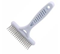 Undercoat Rake Dog Grooming Brush Dematting Self Cleaning Slicker Brush Puppy Brush Double Row Teeth Pin Metal Comb De-Shedding Tool Removes Loose Hair Tangled Knot Detangling Small Cats Pet Cockapoo