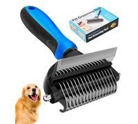 Undercoat rake for Dogs，Dog Deshedding Brush for Large Dogs，2 in 1 Dematting Comb & deShedding Tool for Long Hair Cats，Pet Hair Grooming Brush, Clear mats and tangles, Reduces Shedding by 95%…