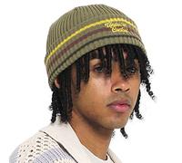 UNDERCONTROL 4 Seasons Trawler Cotton Blend Fisherman Beanie Unisex Stylish Plain Knit Skull Hat Rolled Cuff Watch Cap Korea (Floral Script Khaki)