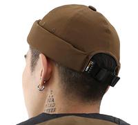 UNDERCONTROL Brimless Trawler Durable Cordura Leon Hat Outdoor Waterproof No Visor Harbor Docker Skull Cap Unisex Tactical Buckle Lightweight Fisherman Beanie Korea (Brown)