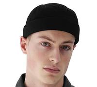 UNDERCONTROL Brimless Trawler Leon Harbour Camp Rolled Cuff Miki Cap Unisex Sailor Skull Outdoor Hat Fisherman Tactical Buckle No Visor Docker Beanie for Men & Women Korea (Black)