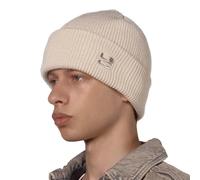 UNDERCONTROL Classic Winter Fisherman Trawler Heavy Ribbed Beanie Hat Men Women Unisex Soft Comfortable Warm Knitted Rollup Cuffed Watch Skull Cap (Ivory)