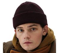 UNDERCONTROL Classical Fisherman Trawler Marine Fit Strap Beanie Hat Unisex Plain Comfortable Warm Stylish Gift Knitted Rollup Cuffed Watch Skull Cap (Blend Wine)
