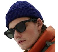 UNDERCONTROL Classical Fisherman Trawler Marine Fit Strap Beanie Hat Unisex Plain Comfortable Warm Stylish Gift Knitted Rollup Cuffed Watch Skull Cap (Blend Blue)