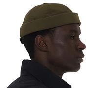 UNDERCONTROL Colorful Brimless Sailor Fisherman Leon Nylon Water Repellent Supplex UPF 40 Hat Summer Rolled Cuff No Visor Skull Docker Tactical Buckle Beanie Cap (Khaki)
