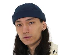 UNDERCONTROL Colorful Brimless Sailor Fisherman Leon Nylon Water Repellent Supplex UPF 40 Hat Summer Rolled Cuff No Visor Skull Docker Tactical Buckle Beanie Cap (Blue)