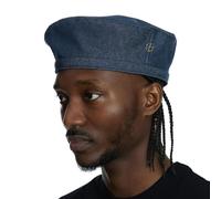 UNDERCONTROL Extra Large Oversized Beret Hat for Big Head Side Steel Label Adjustable Denim Unisex Plus Size Korean Dad Cap, Denim Blue, L/XL