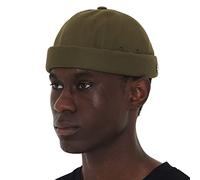 UNDERCONTROL Extra Large Oversized XXL Brimless for Big Head Hand Stitched Steel Label Adjustable Solid Plain Color Unisex Plus Size Korean XL Watch Cap (Khaki)