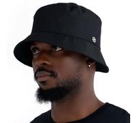 UNDERCONTROL Extra Large Oversized XXL Mega Bucket Hat for Big Head Hand Stitched Steel Label Plain Solid Color Unisex Plus Size Korean UV Protect Sun Hat (NC Black)