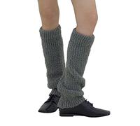 UNDERCONTROL Fall Winter Boucle Wool Mixed Soft Long Knitted Warm Fluffy Leg Warmer Long Boots Footless 80s Fashion Loose High Socks Korea (CHARCOAL)