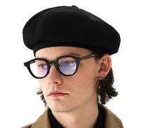 UNDERCONTROL French Artist Casual Adjustbale Strap Military Cotton Classic Painter Size Adjust Beret Hat Unisex Hunting Newsboy Cap (Black)