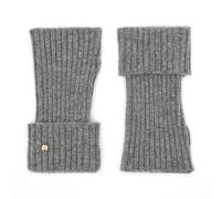 UNDERCONTROL Gold Label Cashmere Wool Blend Soft Touch Thumb Hole Fingerless Wrist Cuff Short Women Texting Wrist Ribbed Warmer Cell Phone Gloves Korea (GREY)