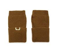 UNDERCONTROL Gold Label Lambs Wool Blend Soft Touch Thumb Hole Fingerless Wrist Cuff Short Women Texting Warmer Cell Phone Gloves Korea (GOLD OLIVE)