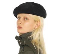 UNDERCONTROL Thick Corduroy Ribbed French Artist Painter Classic Castro Size Adjustable Stylish Beret Hat Unisex Hunting Cap Korea (Cord Black)