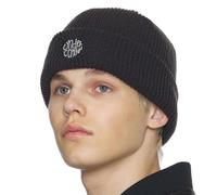 UNDERCONTROL Tribal Circle Unique Logo Patch Unisex Winter Thick Long Acrylic Beanie Knit Slouchy Trawler Skull Ski Hat Korea (Acrylic, Tribal Circle Charcoal)