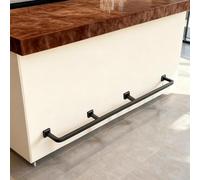 Undercounter Bar Foot Rest 3 5 6 7 8 9 10 12 14 16 18 20 24 28 30 Ft Black, Wall Mounted Tavern Leg Rail Square Tubing for Kitchen Island/Game Room/Commercial(30ft/914cm)