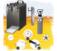 Undercounter complete set - beer dispenser STREAM 80 beer case, through-flow cooler 2-line dry cooler Type G, Type G