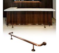 Undercounter Foot Rails for Home Bar, 4.5 5.5 6.5 7.5 8.5 9.5 10.5 11.5 ft Long Foot Rest Railing, Brushed Steel Bar Foot Rail for Kitchen Island(7.6ft/232cm)