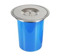 Undercounter Kitchen Trash Can Compact Round Design with Stainless Steel Eyelet Built-in Worktop Lid Space-Saving Waste Bin for Modern Kitchens Black