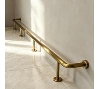 Undercounter Mount Brushed Gold Bar Foot Rail for Kitchen Island/Hotel