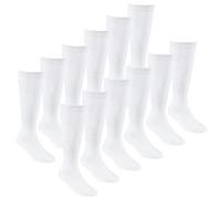 Undercover 12 Pairs Kids Bamboo Knee High Socks 43B698 White 12.5-3.5