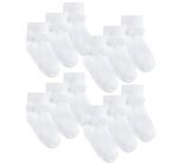 Undercover 12 Pairs Kids Lace Socks 43B187 White 9-12