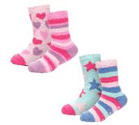 Undercover 4 Pairs Girls Cosy Socks SK833A Hearts & Stars (1x Each) 4-5.5