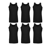 Undercover 6 Pack Mens 100% Cotton Jersey Vests Black 2XL