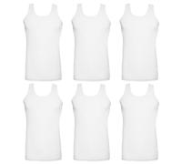 Undercover 6 Pack Mens 100% Cotton Jersey Vests White Small