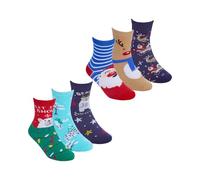 Undercover 6 Pairs Family Mens Womens Kids Baby Christmas Cotton Rich Festive Socks