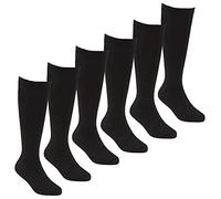Undercover 6 Pairs Kids Bamboo Knee High Socks 43B695 Black 9-12