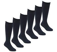 Undercover 6 Pairs Kids Bamboo Knee High Socks 43B697 Navy 12.5-3.5