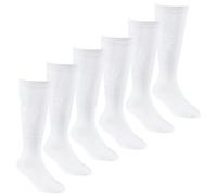 Undercover 6 Pairs Kids Bamboo Knee High Socks 43B698 White 9-12