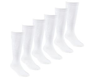 Undercover 6 Pairs Kids Bamboo Knee High Socks 43B698 White 9-12