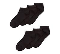 Undercover 6 Pairs Kids Bamboo Trainer Socks 42B794 Black 4-6
