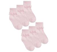 Undercover 6 Pairs Kids Lace Socks 43B188 Pink 6-8.5
