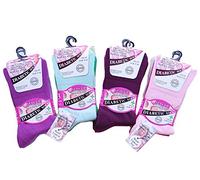 Undercover 6 Pairs Ladies Stay Up Cotton Non Elastic Diabetic SE080 Socks Assorted Colours