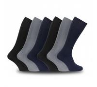 Undercover 6 Pairs Mens Long Hose 100% Cotton Socks Dark