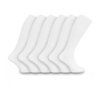 Undercover 6 Pairs Mens Long Hose 100% Cotton Socks White