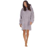 Undercover Adults Oversized Sherpa Cable Fleece Hoodie 34B2020 Grey