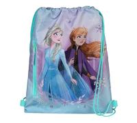 Undercover Anna & Elsa Kids, Boys, Girls, Teens Shoe Bag, Gym Bag with Zip Pocket, Approx. 32 x 41 cm, for School, Travel, Sports, blue