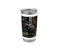Undercover Black Cat inspecting Dark Streets with Gadgets Stainless Steel Insulated Tumbler
