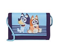 Undercover Bluey Kids Wallet | Bluey and Bingo Children's Wallet with Multiple Compartments | Blue Kids Purse with Cord Strap | Compact Wallet for Boys & Girls