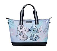 Undercover - Disney Stitch Weekender - Tote Bag with Cute Stitch Motif - Spacious Main Compartment Including Small Zip Compartment - 2 Carry Handles and Shoulder Strap, turquoise, 40 cm x 18 cm x 36