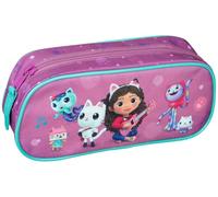 Undercover Gabbys Dollhouse Pencil Case, Purple with Turquoise, 22.5 x 9.5 x 9 cm, School Pencil Case with Zipper, Cute Cat Design