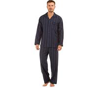 Undercover Haigman Brushed 100% Cotton Pyjamas 7493 Blue/Navy/Grey Stripe 2XL