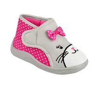 Undercover Kids Polka Dot Cat Slippers FT1951 Pink/Grey 9
