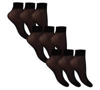 Undercover Ladies 15 Denier Sheer Anklets Black 9 Pairs (3 Packs)